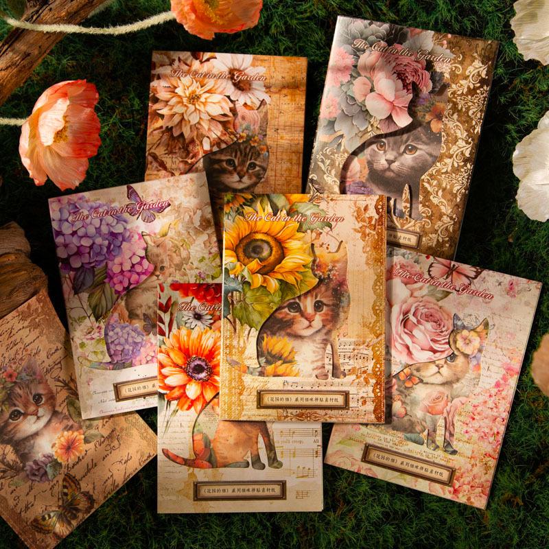 コラージュ 素材 デザイン ペーパー 猫 ネコ ジャンクジャーナル