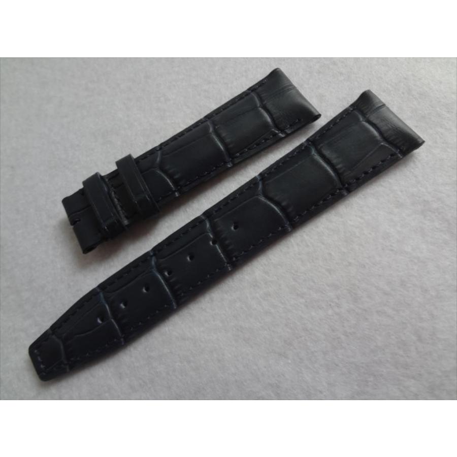 IWCポルトギーゼ クロノグラフ用レザーベルト 21mm 青(ダークブルーの