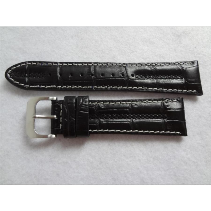 SEIKO 純正 腕時計 バンド 22mm WIRED AGAW422 用 レザーベルト 黒