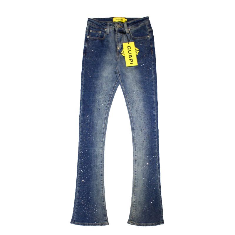 GUAPI グアピ フレアデニムパンツ 28-32インチ ブルー/青 メンズ