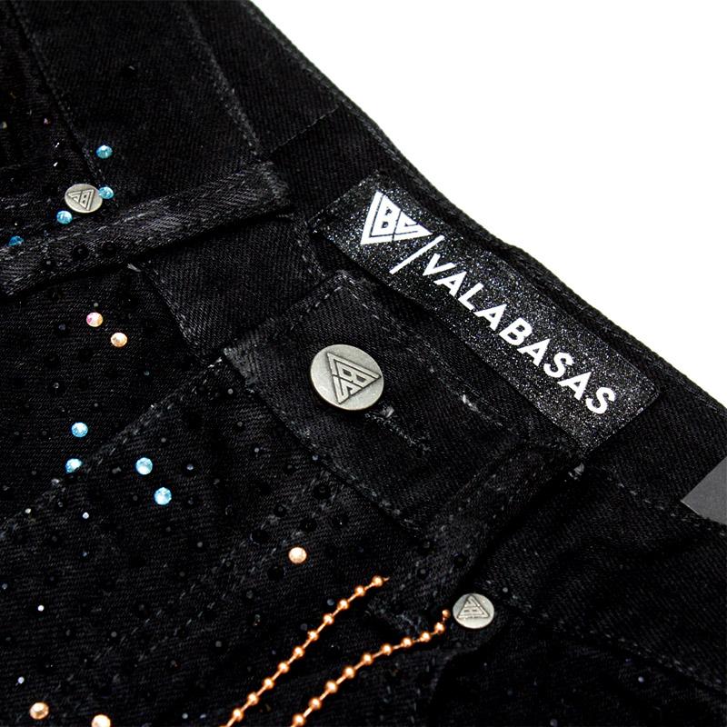 VALABASAS ヴァラバサス バギーパンツ 29-32インチ ブラック/黒 ブルー