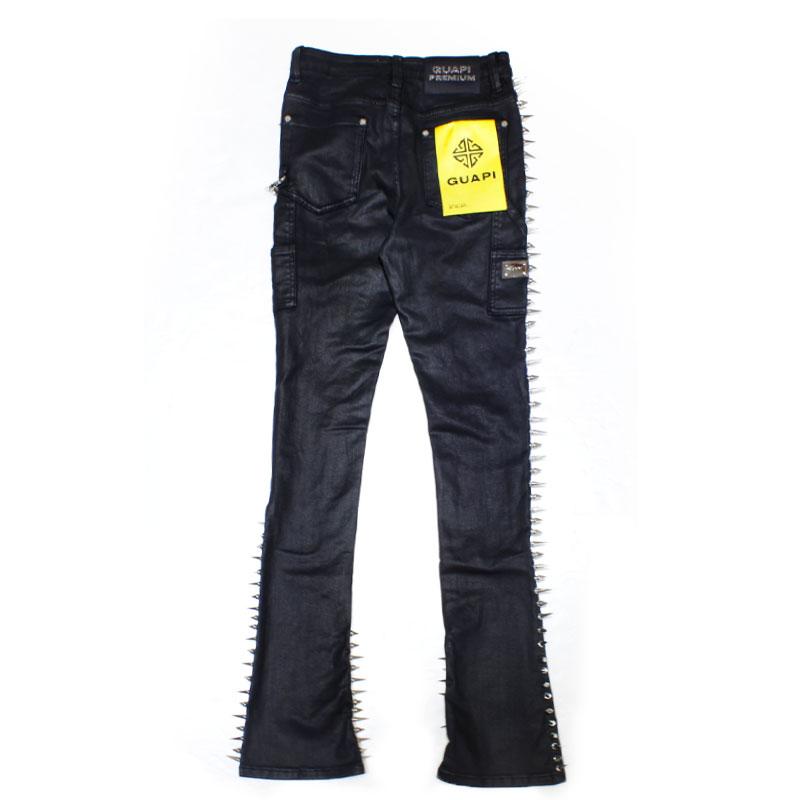GUAPI グアピ フレアデニムパンツ 28-32インチ ブラック/黒 メンズ