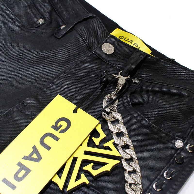 GUAPI グアピ フレアデニムパンツ 28-32インチ ブラック/黒 メンズ