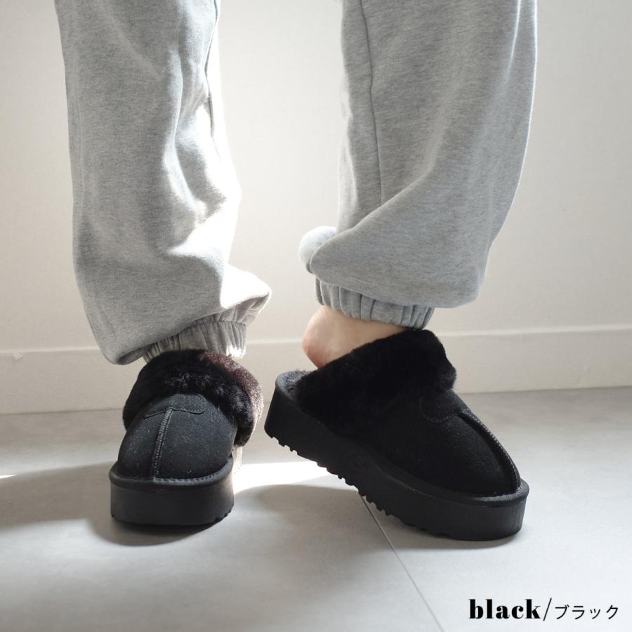 AmiAmi（アミアミ） サボ 厚底 レディース サンダル ファー ボア