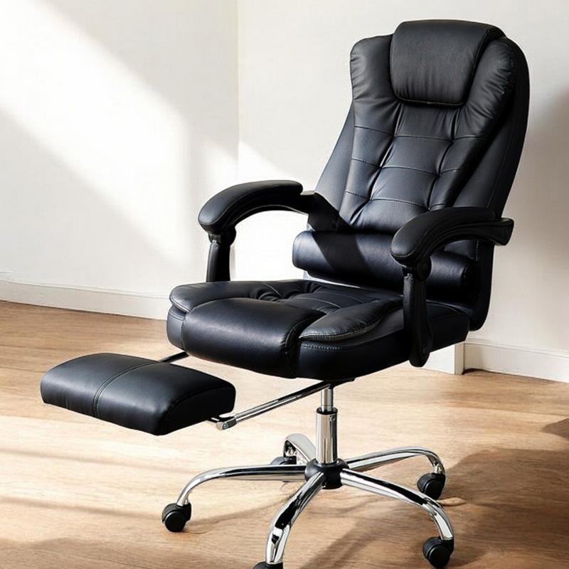 社長椅子 オフィスチェア フットレスト レザー 合皮皮革 肘 腰痛対策