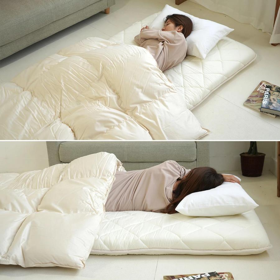 敷布団 シングルロング 100×210cm 防ダニ 日本製 軽量ボリュームアップ