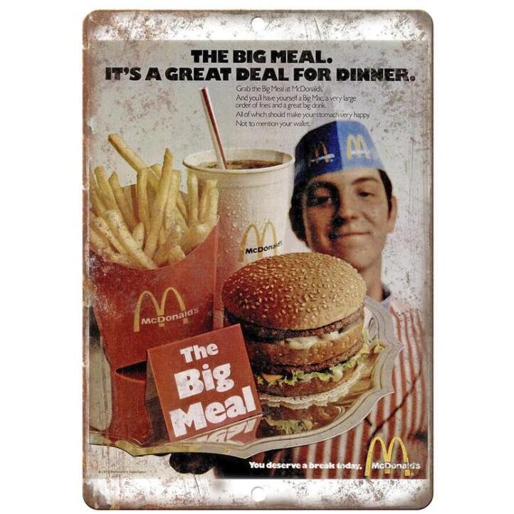 マクドナルド ビッグバーガーセット マック ☆メタルサイン レトロ調