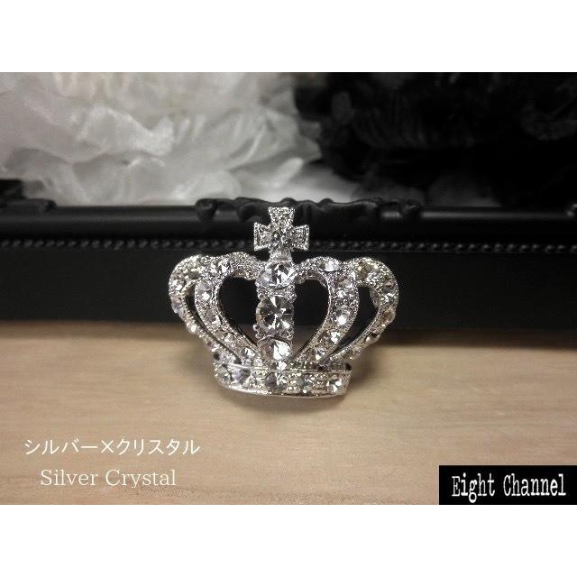 ブローチ 王冠 クラウン クロス 十字架 黒 ブラック ゴールド シルバー