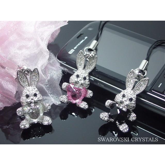 SWAROVSKI（スワロフスキー） 携帯ストラップ うさぎ 兎 ウサギ ピンク