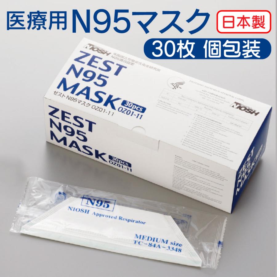 純日本製 医療用 ZEST N95マスク OZ01−11 1箱(30枚入) 不織布 日本製