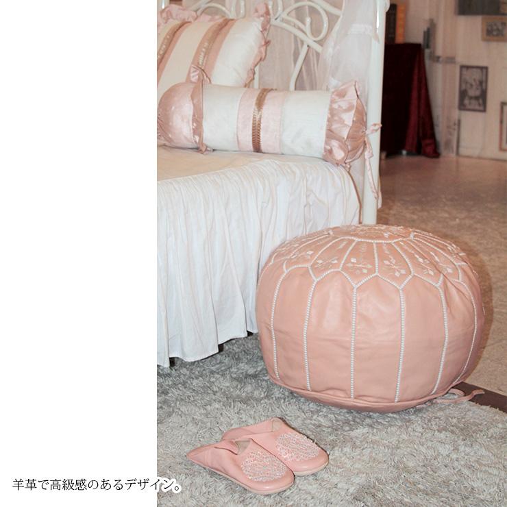 mocororo（モコロロ） 爆買 モロッコ 本革 プフ スツール 羊革
