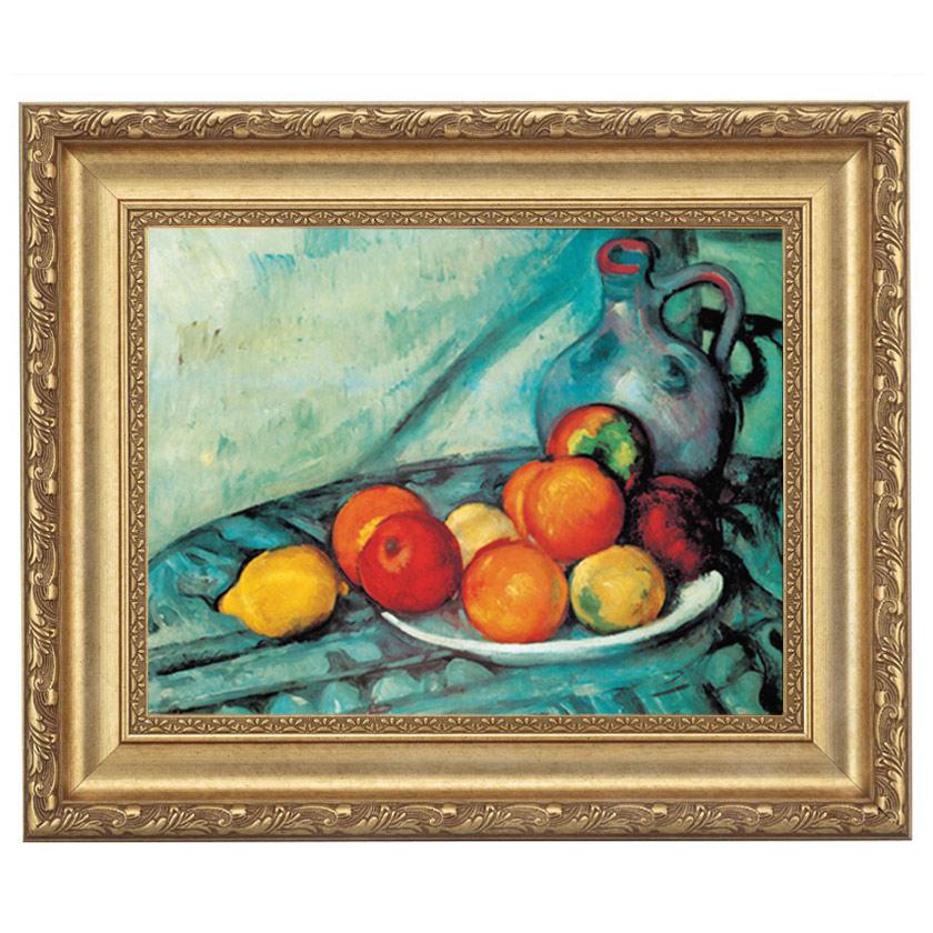セザンヌ 卓上の果物と水差し 4号 立体複製名画 額付き 壁掛け 有名