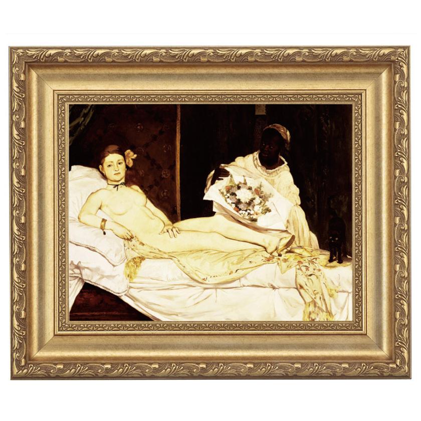 マネ オランピア 4号 立体複製名画 美術品 レプリカ 絵画 額付き