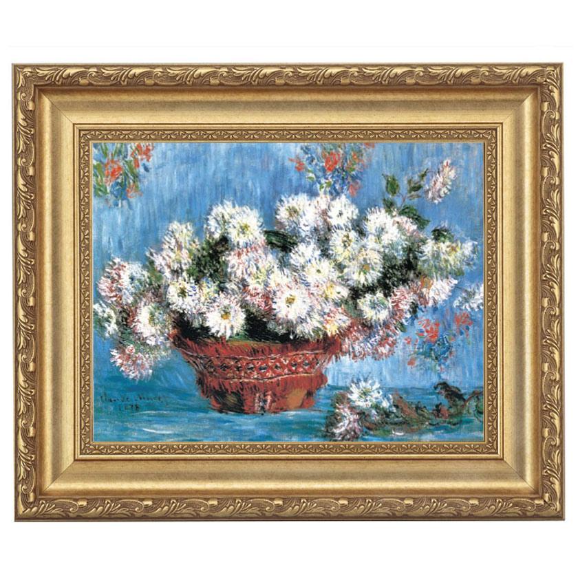 モネ 菊の花 4号 立体複製名画 額付き 壁掛け 有名画家 インテリア