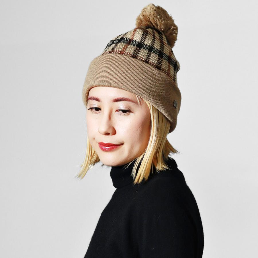 DAKS（ダックス） ニット帽 ポンポン付き レディース 秋冬 ニット