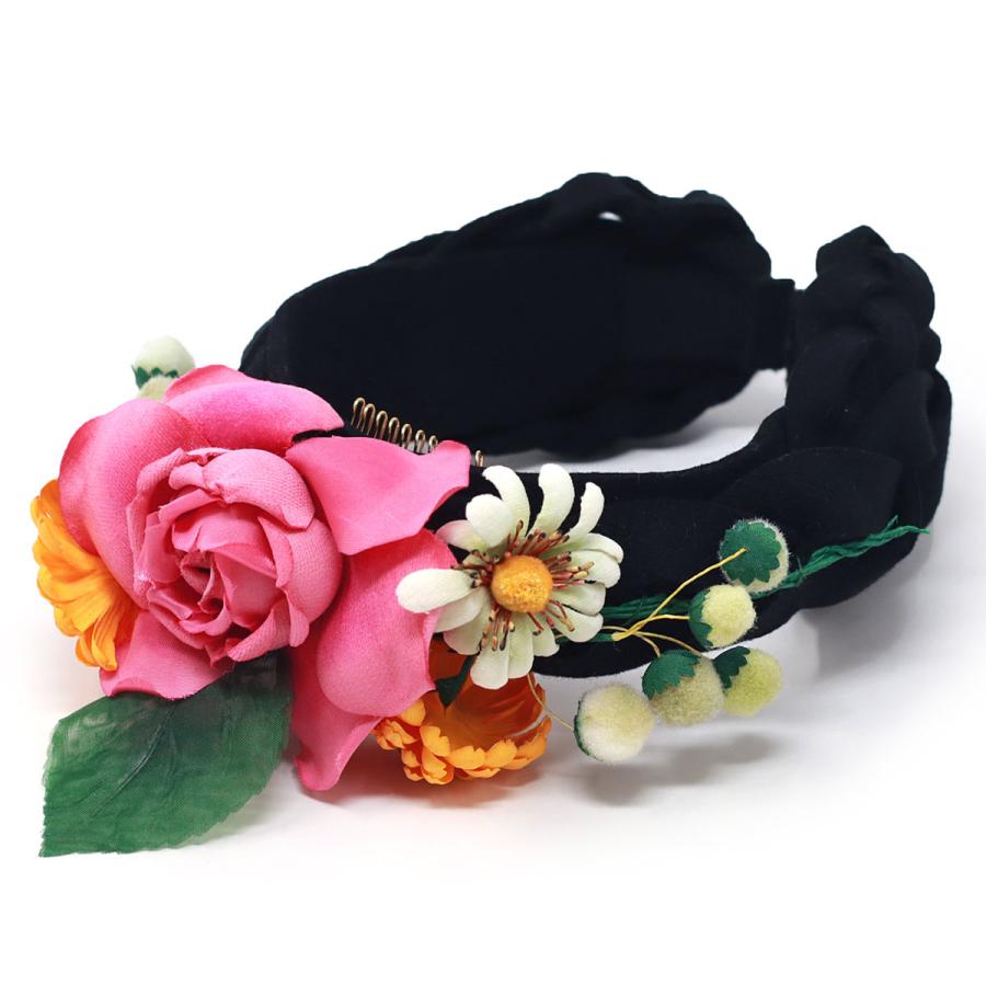 Barairo no Boushi カチューシャ 秋冬 ヘッドドレス 造花 可愛い 布花