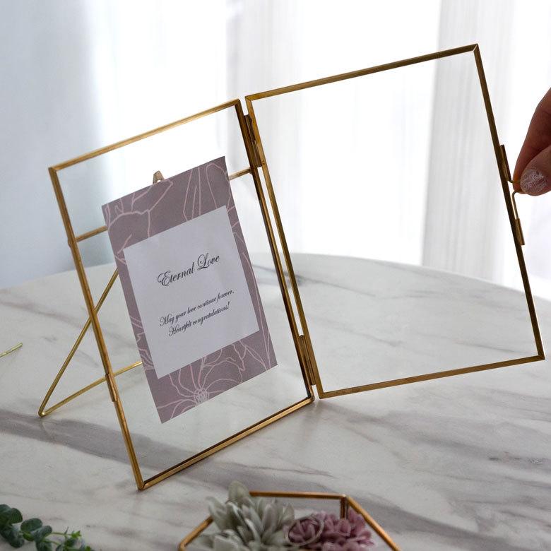 ELEMENTS フォトフレーム 写真立て ガラスと真鍮でできたフォト