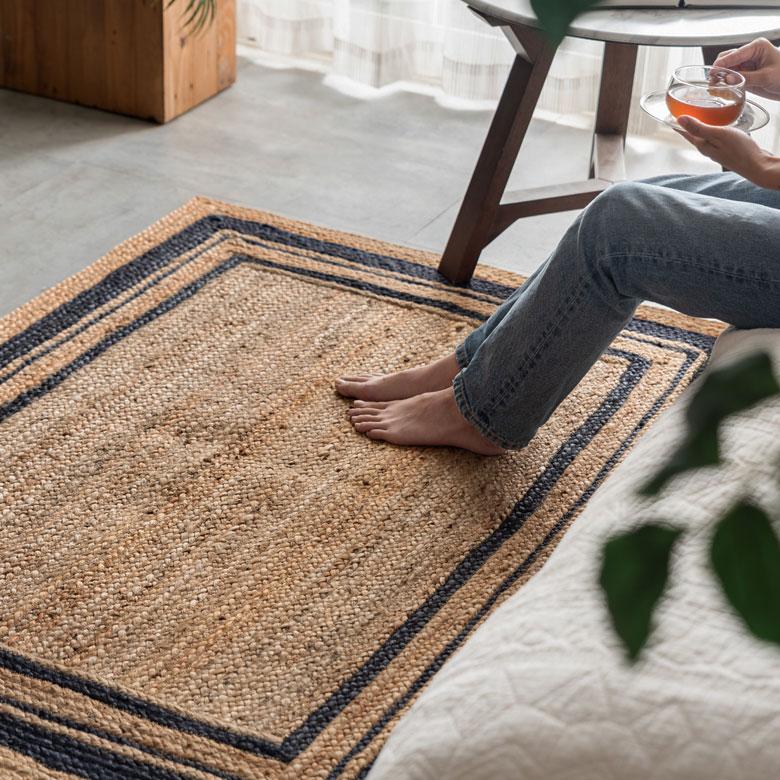 ELEMENTS ラグ カーペット ジュート 幅140cm 100×140 長方形 マット