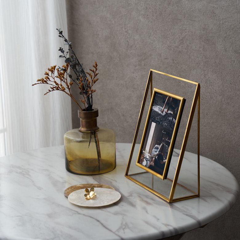 ELEMENTS ガラスと真鍮でできたフォトフレーム 写真立て おしゃれ