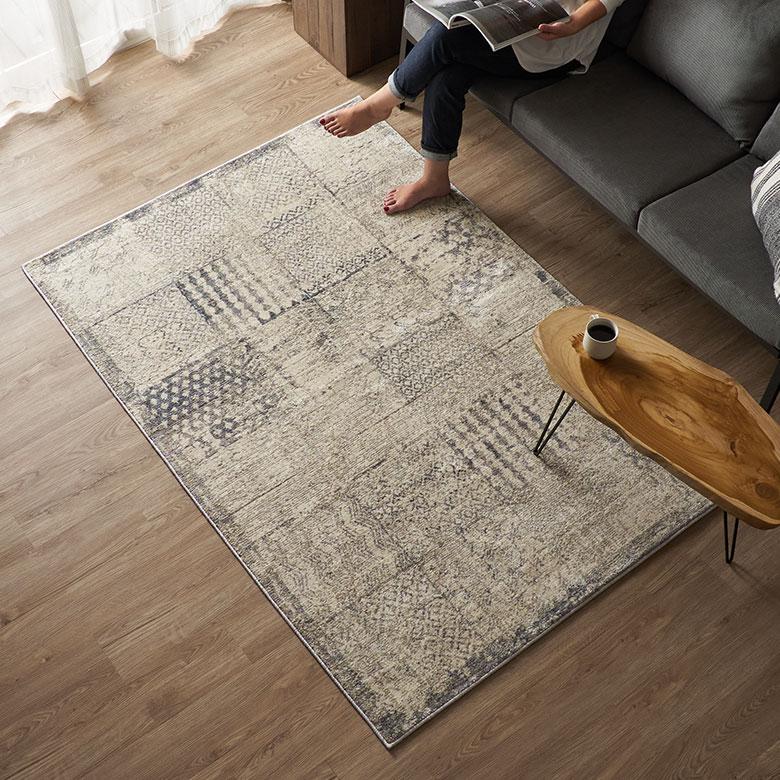 ELEMENTS ヴィンテージ風ラグ ホットカーペット対応 1.5畳 ラグマット