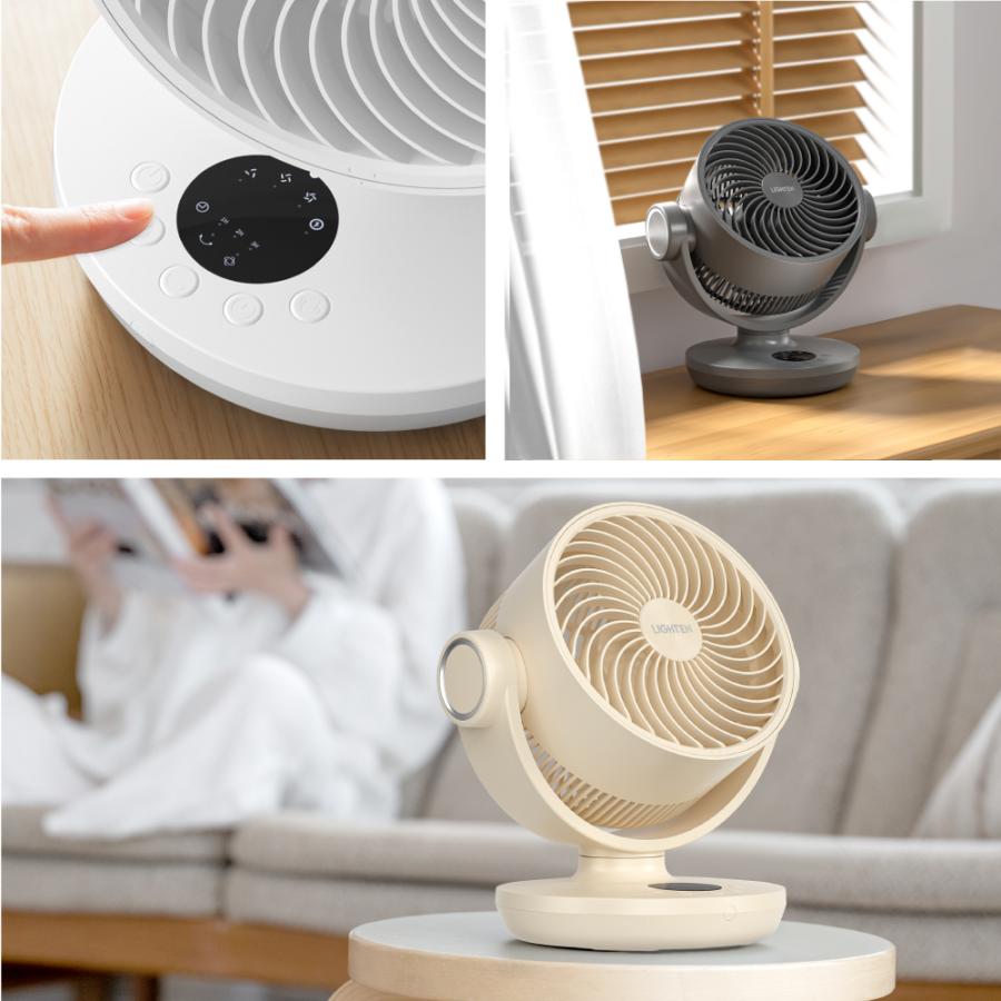 サーキュレーター dcモーター 扇風機 卓上 小型 360°回転 送風 自動首
