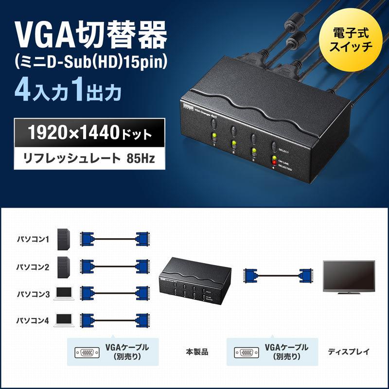 SANWA SUPPLY（サンワサプライ） ディスプレイ切替器 4台 VGA パソコン