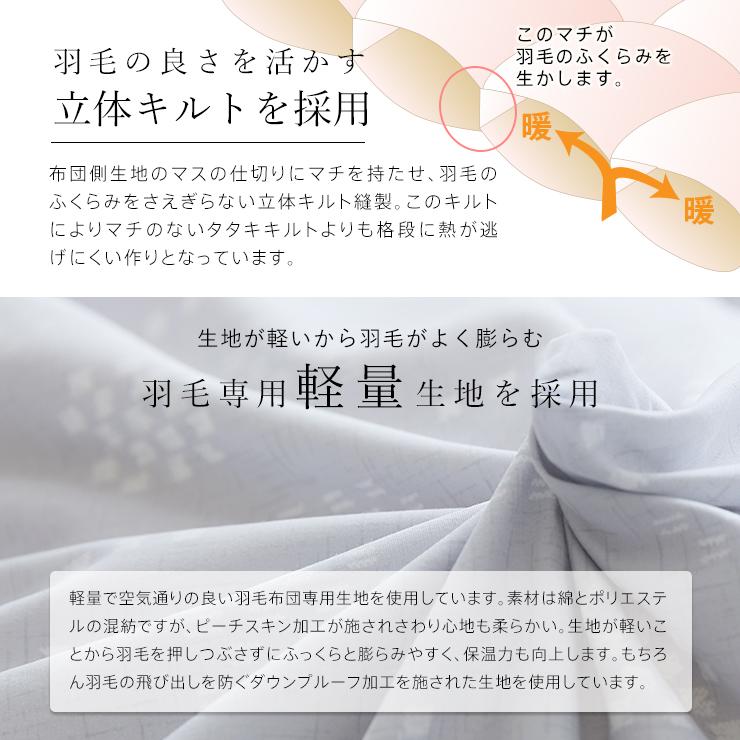 羽毛布団 シングル ハンガリーホワイトダック93％ 増量1.2kg 400DP