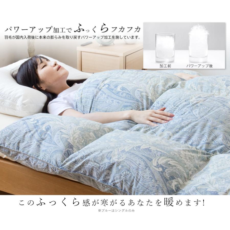 西川（nishikawa） 羽毛布団 グース ダブル 布団カバー付 ホワイト