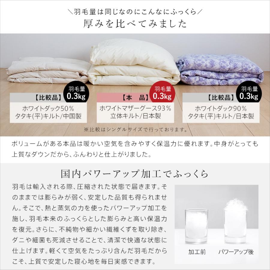 ダウンケット マザーグース 羽毛 洗える 肌掛け布団 ダブル マザー