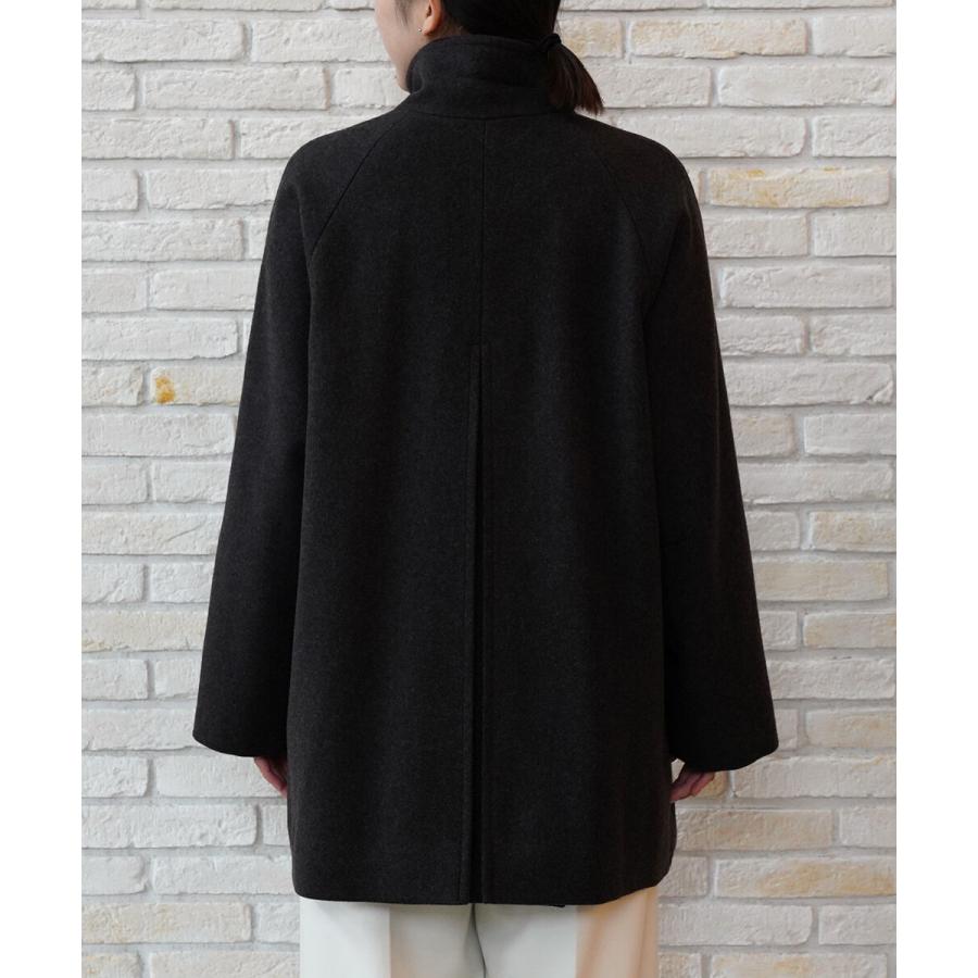 Cafune（カフネ） スタンドカラー ハーフコート ピーコート レディース