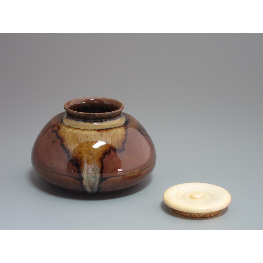 膳所焼 大海茶入 陽炎園岩崎新定造 共箱 : 茶道具商 越中屋 - 通販