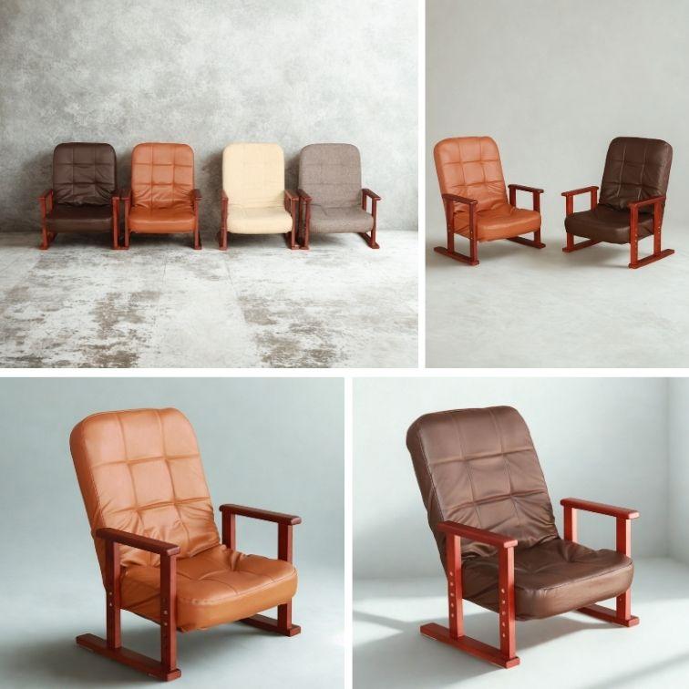 座椅子 メルム PVC ブラウン PVCダークブラウン リクライニング 高座