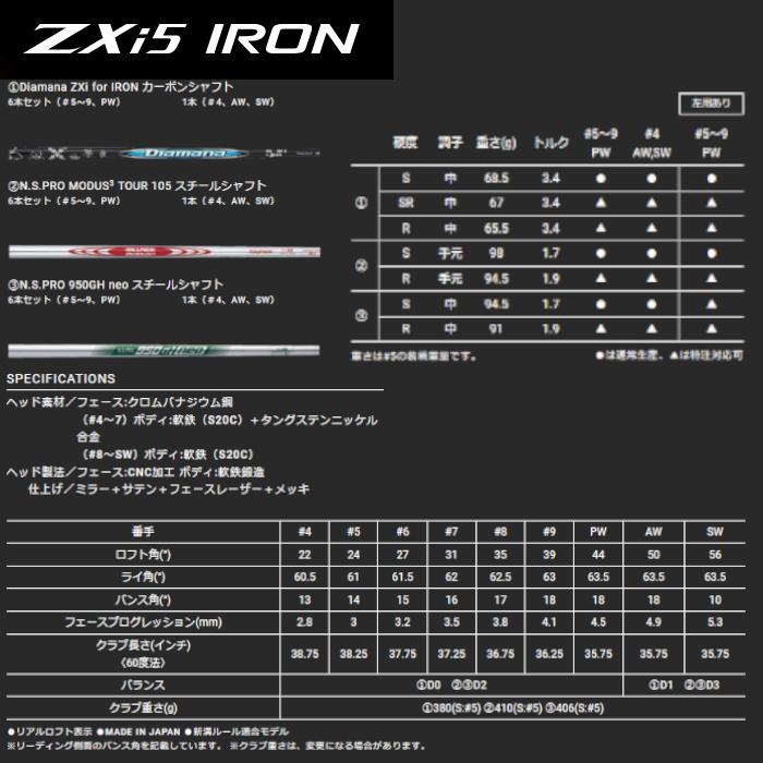 スリクソン Zシリーズ ZXi5 アイアン (5-PW) 6本セット ダンロップ