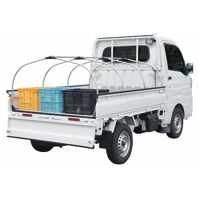 軽トラック 幌フレーム組立セット/PVCブラック ドーム型 軽トラ荷台