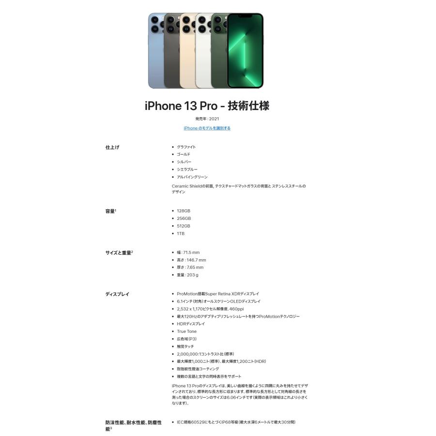 iPhone 13 Pro 新品未開封 iPhone13 128GB [グラファイト Graphite 黒
