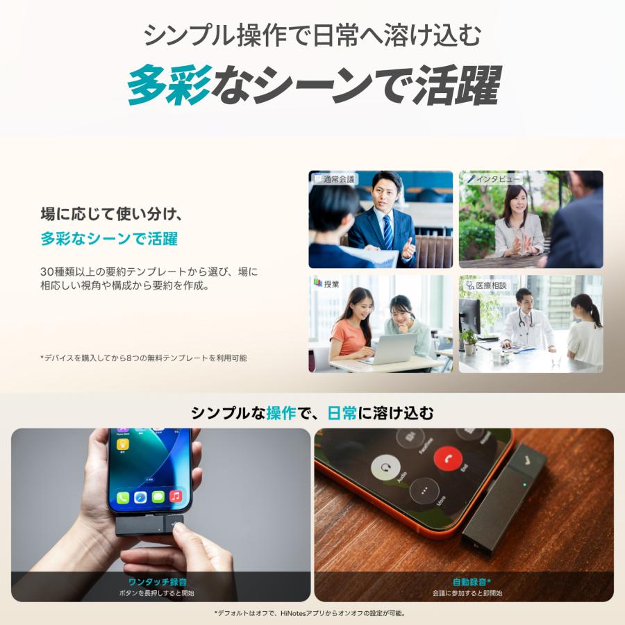 HiDock P1 mini AI ボイスレコーダー 文字起こし 要約 LLM利用 効率化