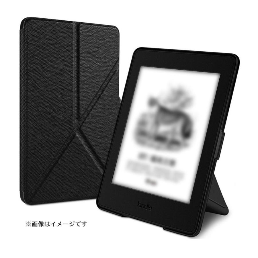 スタンド機能付き kindle paperwhite ケース 横置き 縦置き ブラック