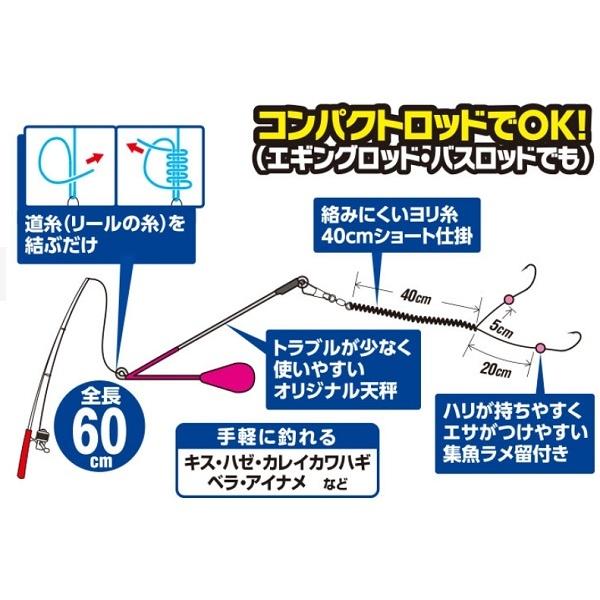 Hayabusa（ハヤブサ） コンパクトロッド かんたん投げ釣りセット 2本鈎