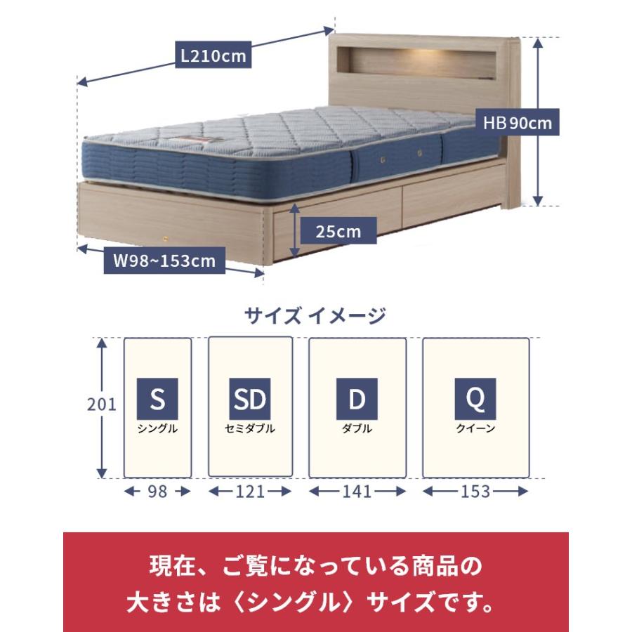 SIMMONS（シモンズ） ベッドフレーム 宮付き 引き出し 開梱設置