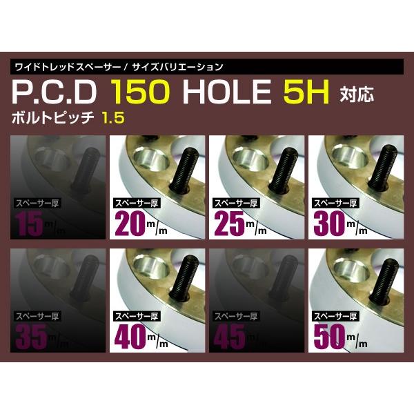 送料無料 ワイドトレッドスペーサー 5H 5穴 PCD150 50mm M14-P1.5 2枚