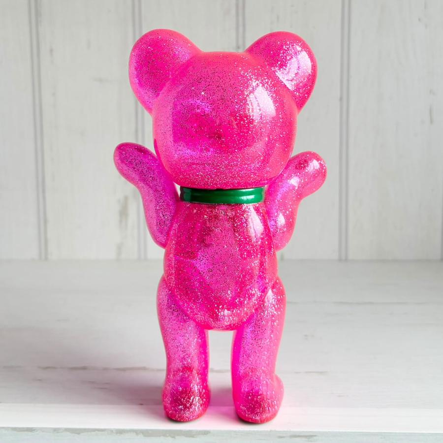 レトロドール 復刻版 クマちゃん ピンク・ラメ レトロ・ソフビ人形