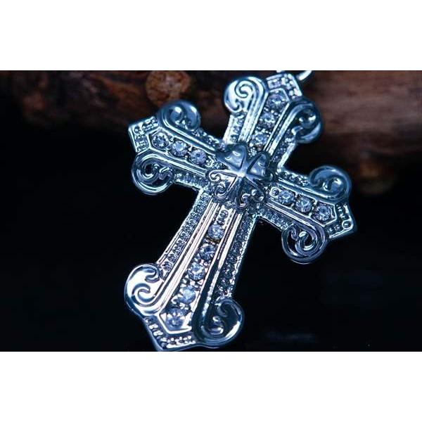 フェザー 羽 クロス 十字架 2way ラペルピン ピンブローチ クリア