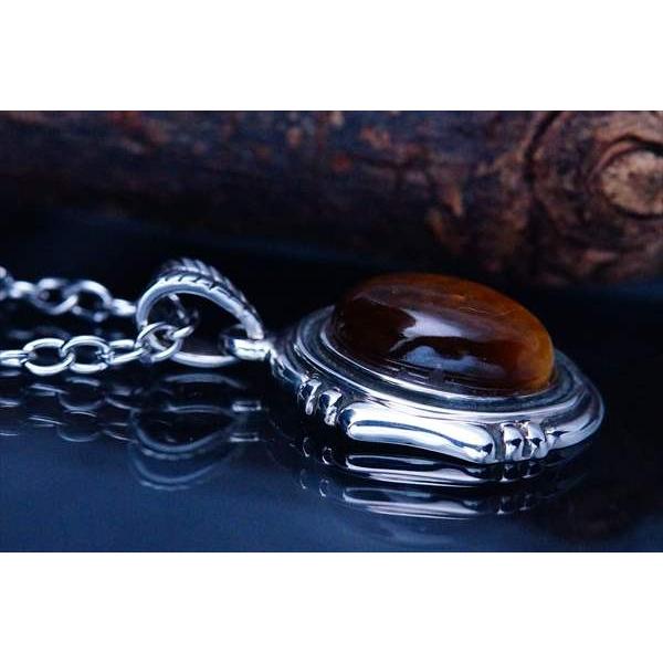 Indian Jewelry 天然石 タイガーアイ(虎眼石) 縁取りネイティブ