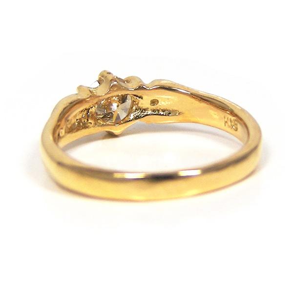 ダイヤモンド ベビーリング 18k K18 18金 イエロー ゴールド 4月