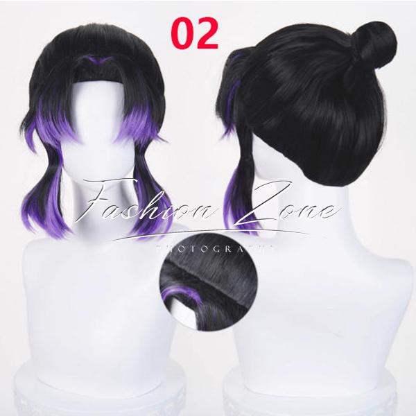 送料無料◇鬼滅の刃 風 胡蝶 しのぶ コスプレ ウィッグ かつら 激安