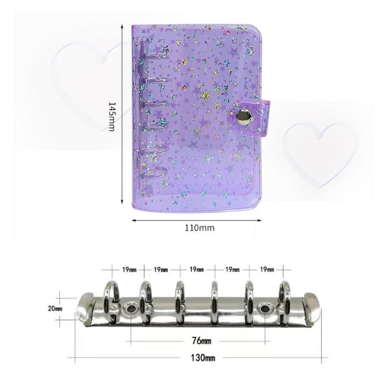 シール帳 キラキラ輝く A7（2冊セット）シール帳カバー 透明