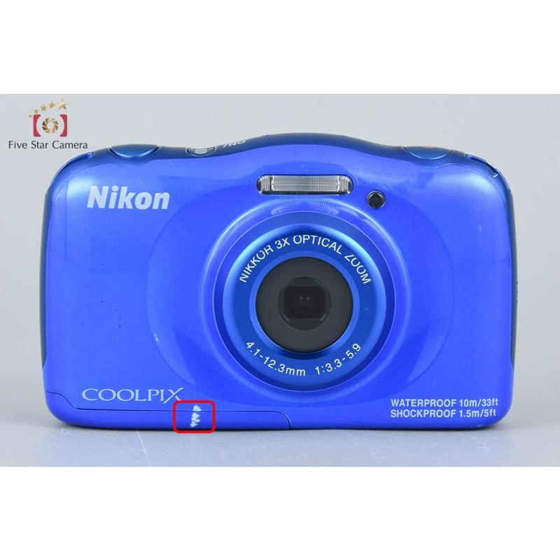 COOLPIX 【中古】Nikon ニコン S33 ブルー コンパクトデジタルカメラ