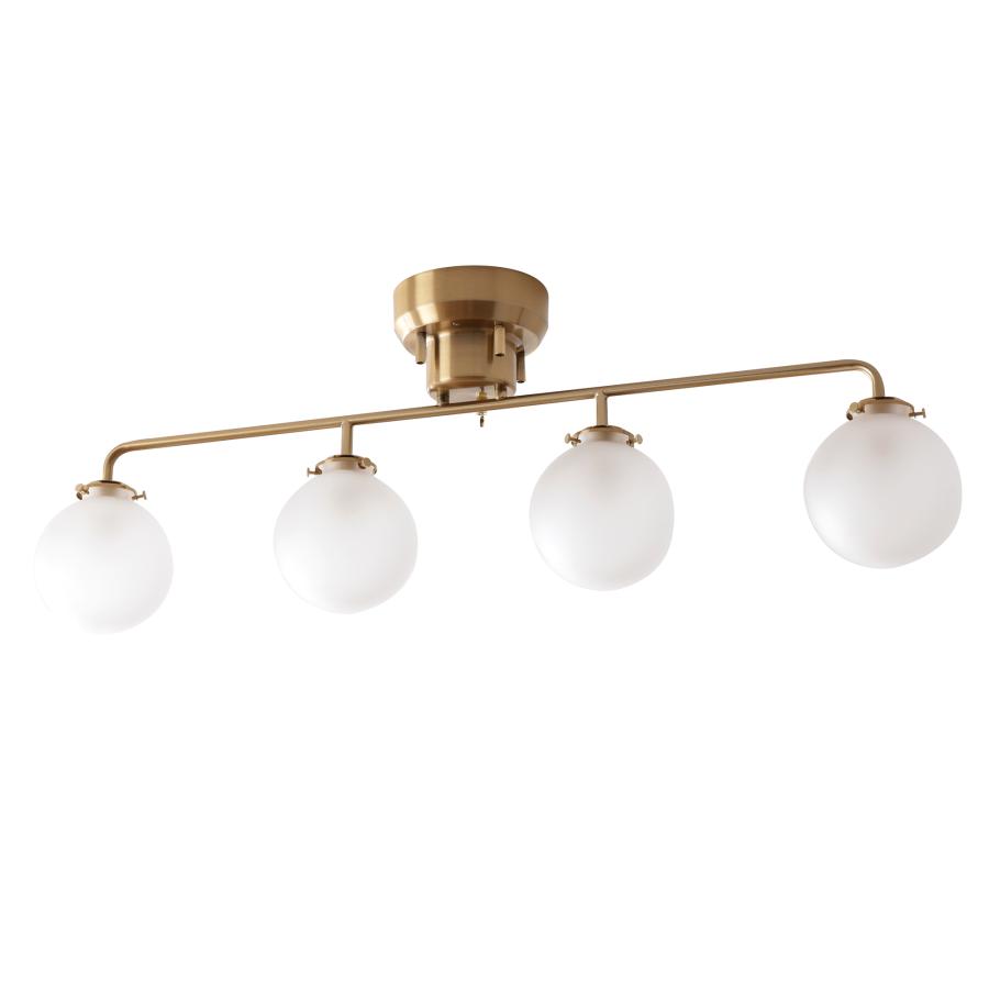 VENTOTA シーリングライト ゴールドフレーム ガラス 4灯 リモコン付き