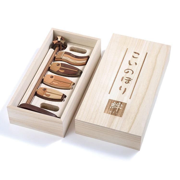 木製鯉のぼり 絆（大／桐箱入り） こいのぼり 鯉のぼり 木製 卓上