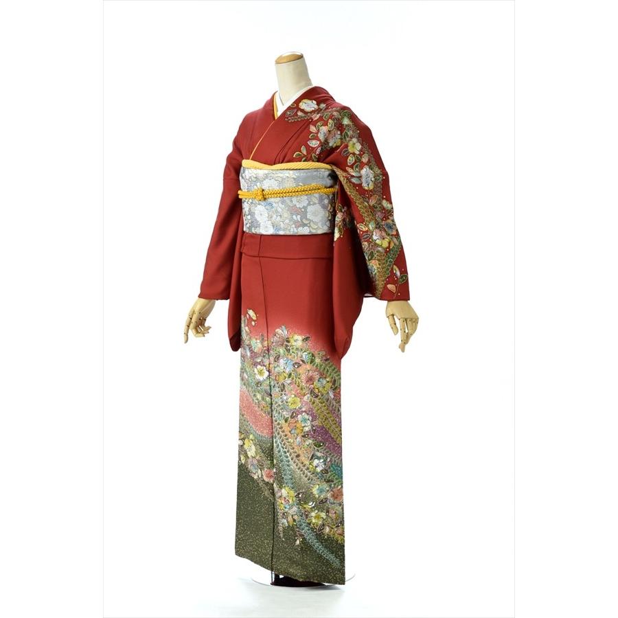 訪問着 レンタル 卒業式 母 着物 えんじ五色辻が花 結婚式 女性 和服